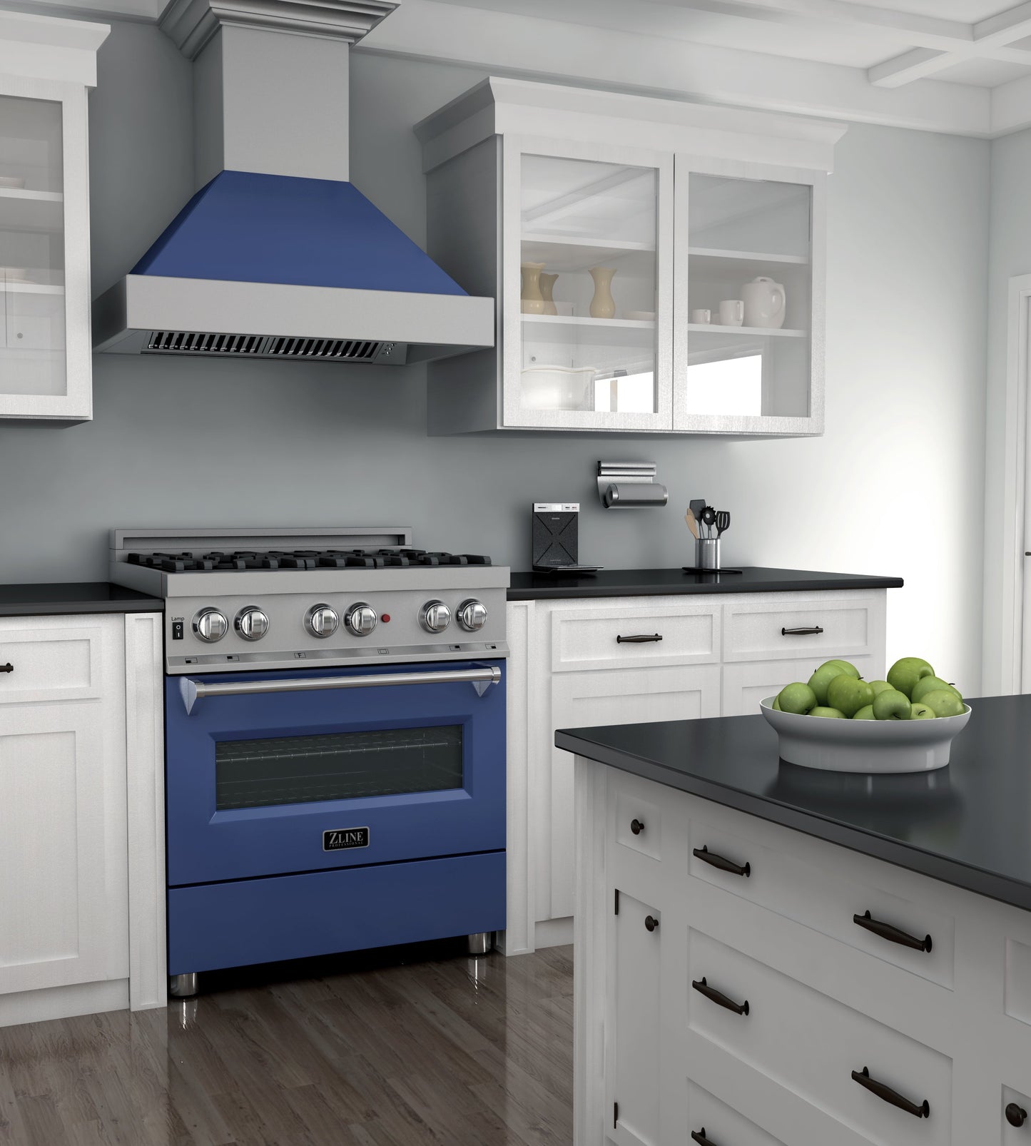 ZLINE 30 in. 4.0 cu. ft. Dual Fuel Range with Gas Stove and Electric Oven in All DuraSnow Stainless Steel with Color Door Options (RAS-SN-30)