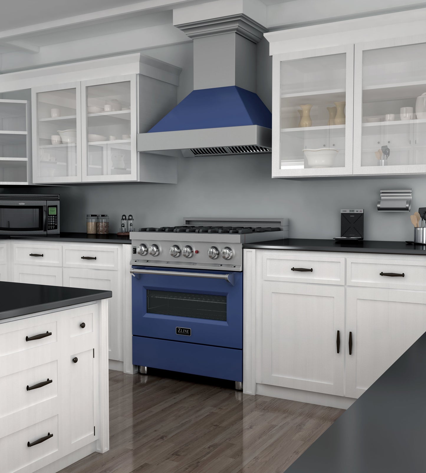 ZLINE 30 in. 4.0 cu. ft. Dual Fuel Range with Gas Stove and Electric Oven in All DuraSnow Stainless Steel with Color Door Options (RAS-SN-30)