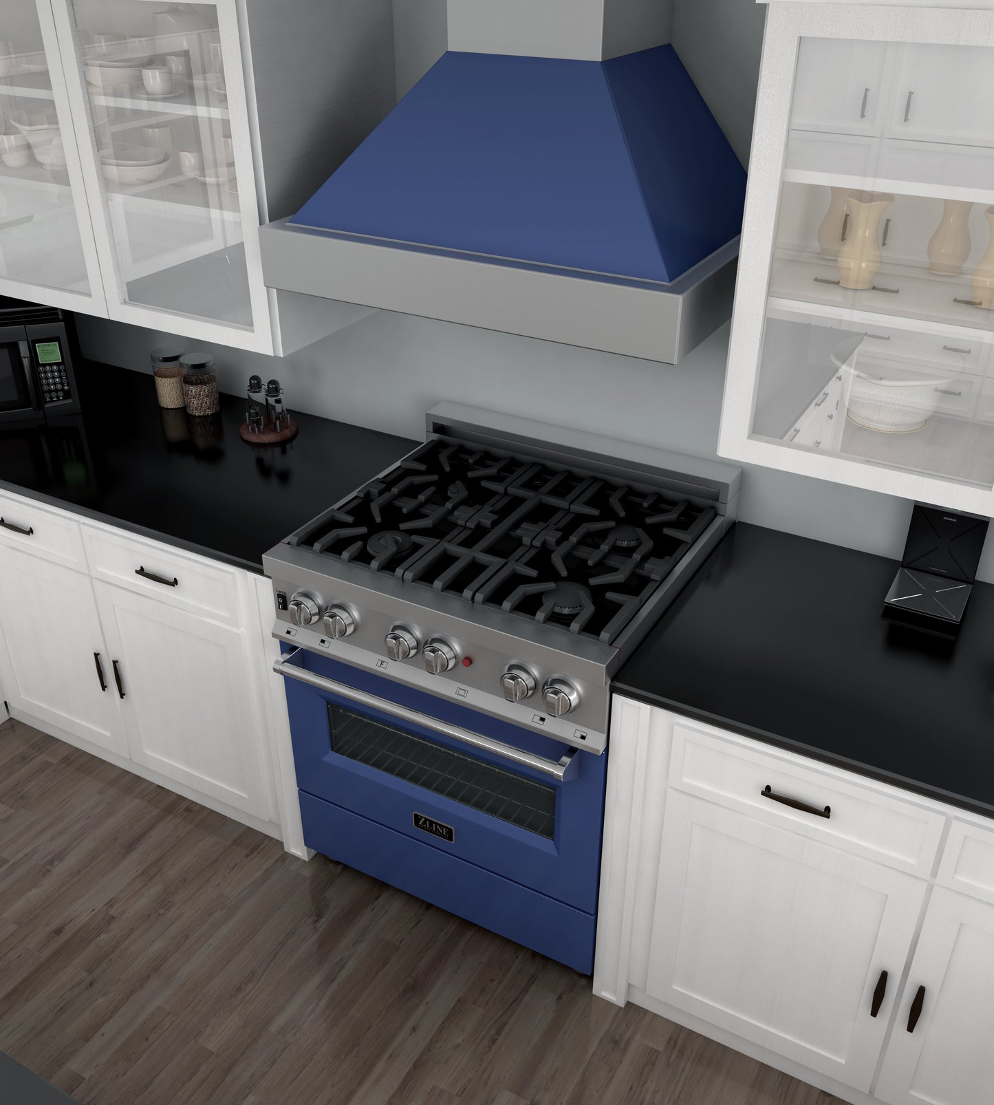 ZLINE 30 in. 4.0 cu. ft. Dual Fuel Range with Gas Stove and Electric Oven in All DuraSnow Stainless Steel with Color Door Options (RAS-SN-30)