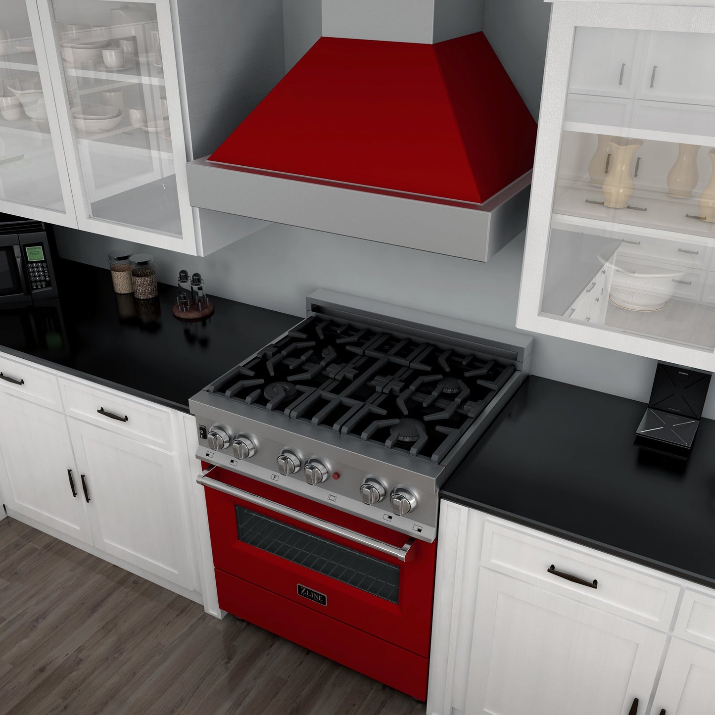 ZLINE 30 in. 4.0 cu. ft. Dual Fuel Range with Gas Stove and Electric Oven in All DuraSnow Stainless Steel with Color Door Options (RAS-SN-30)