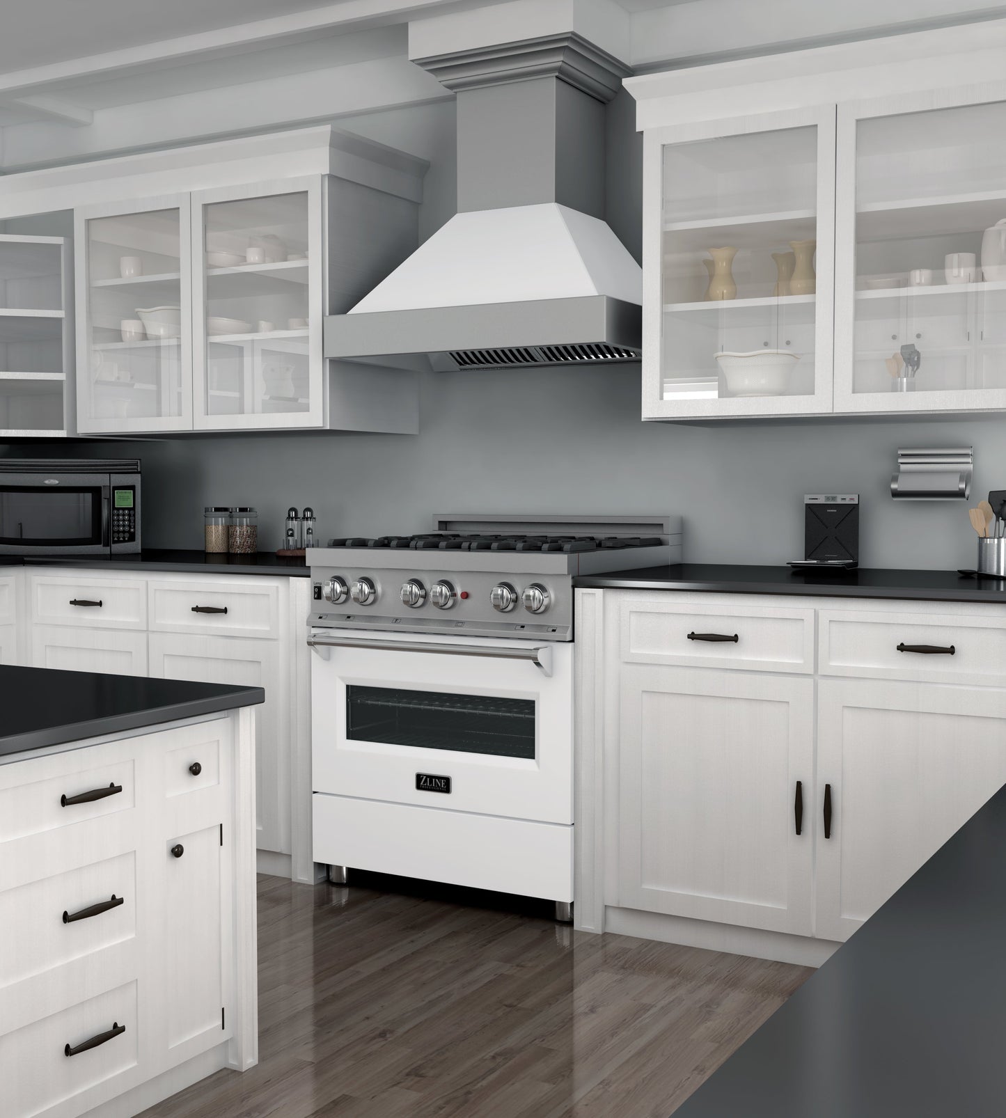 ZLINE 30 in. 4.0 cu. ft. Dual Fuel Range with Gas Stove and Electric Oven in All DuraSnow Stainless Steel with Color Door Options (RAS-SN-30)