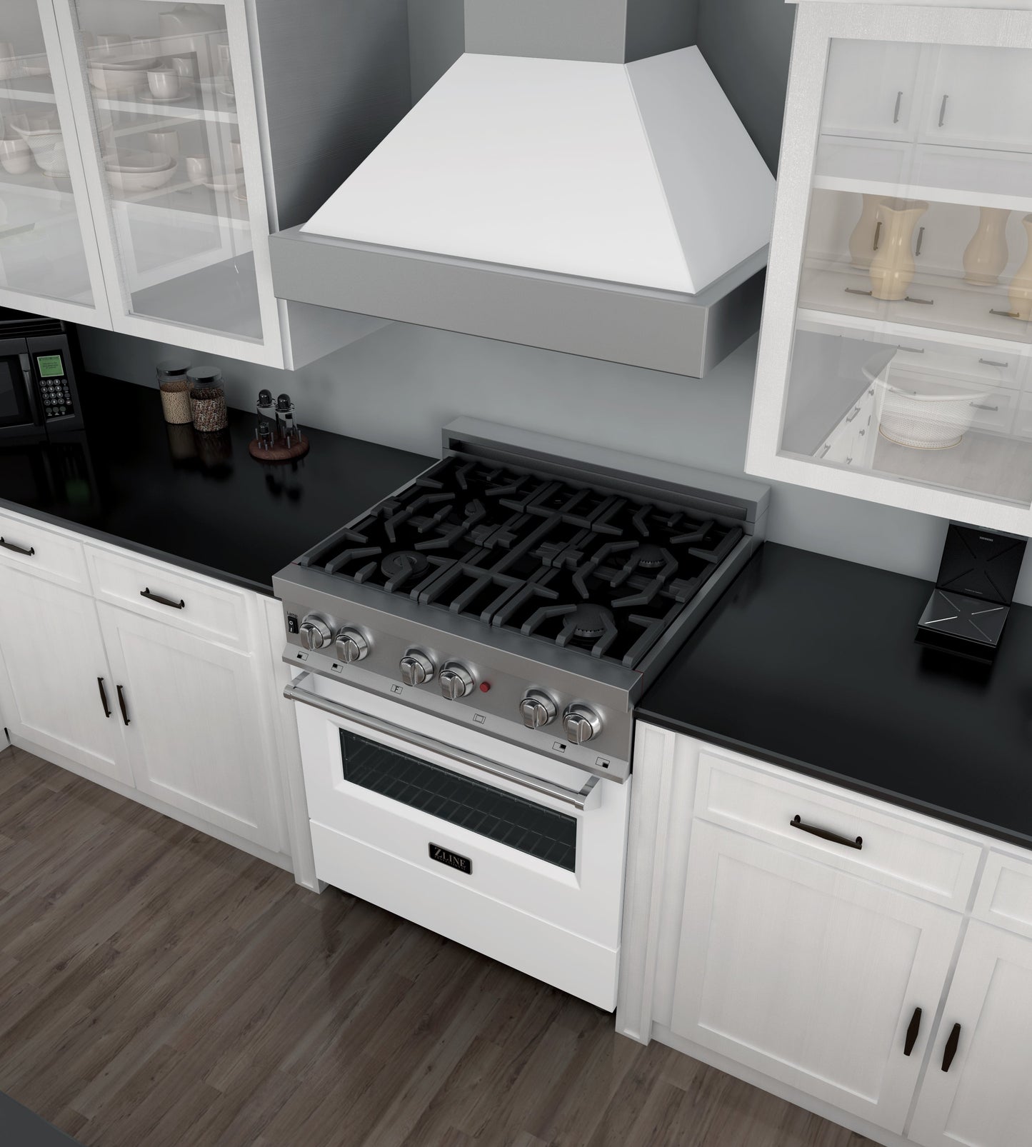 ZLINE 30 in. 4.0 cu. ft. Dual Fuel Range with Gas Stove and Electric Oven in All DuraSnow Stainless Steel with Color Door Options (RAS-SN-30)