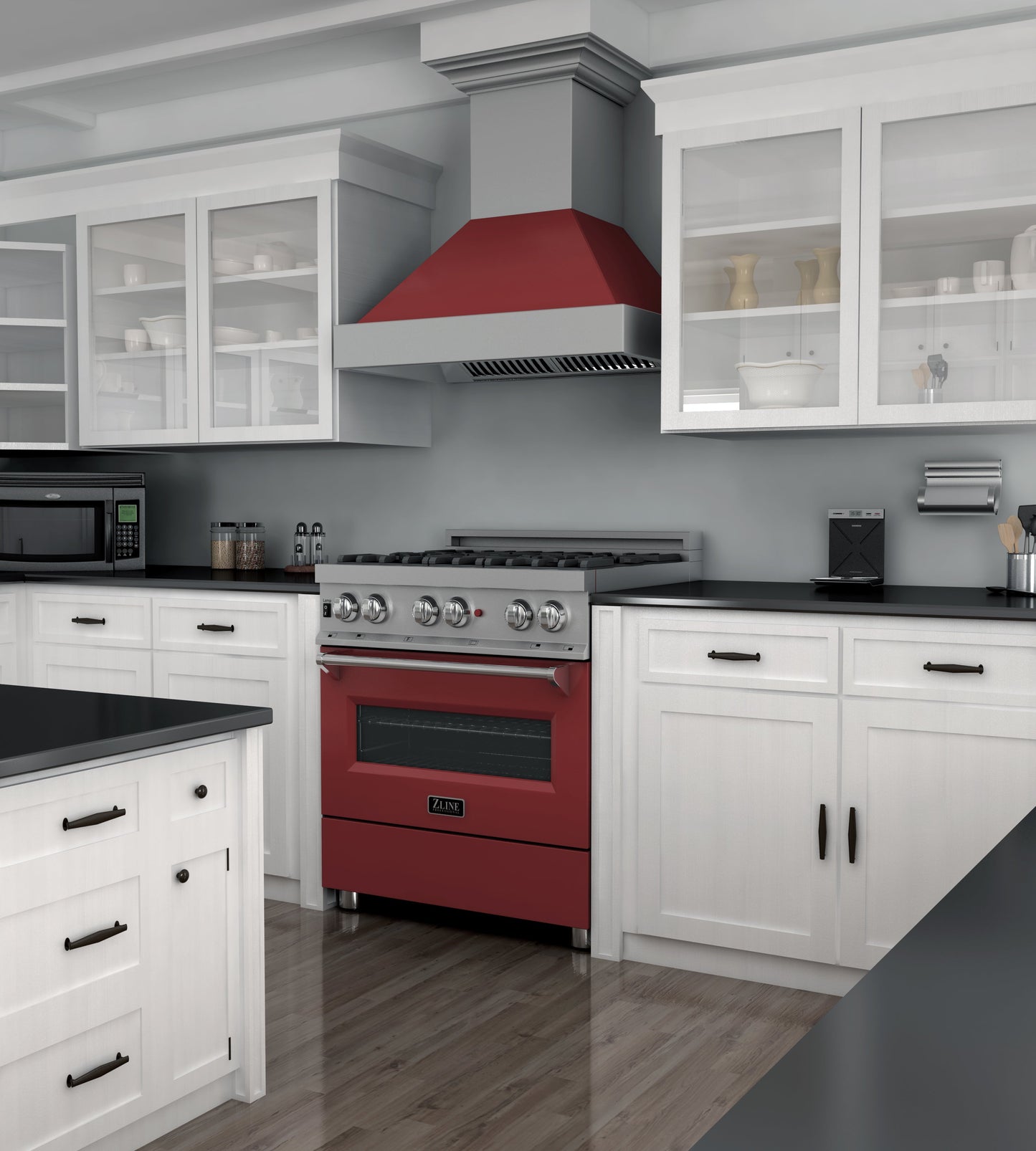 ZLINE 30 in. 4.0 cu. ft. Dual Fuel Range with Gas Stove and Electric Oven in All DuraSnow Stainless Steel with Color Door Options (RAS-SN-30)