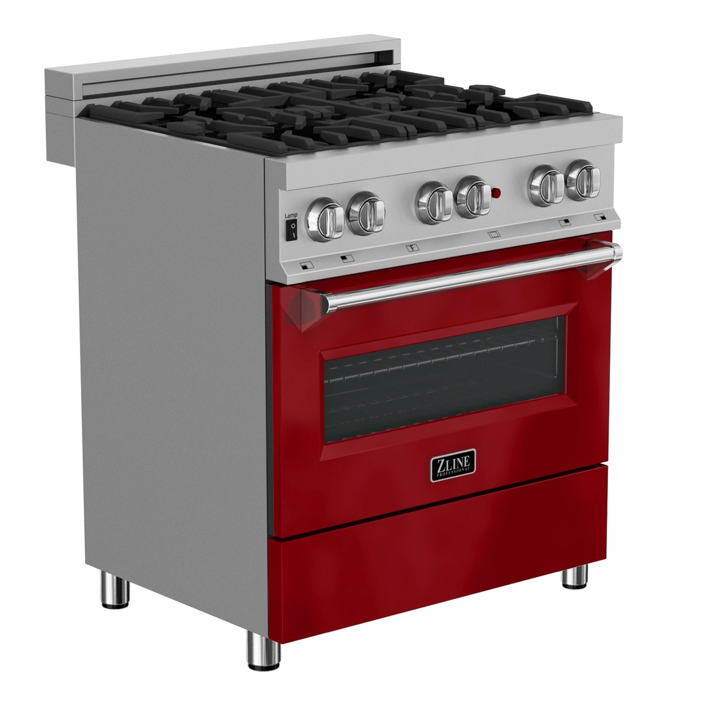 ZLINE 30 in. 4.0 cu. ft. Dual Fuel Range with Gas Stove and Electric Oven in All DuraSnow Stainless Steel with Color Door Options (RAS-SN-30)