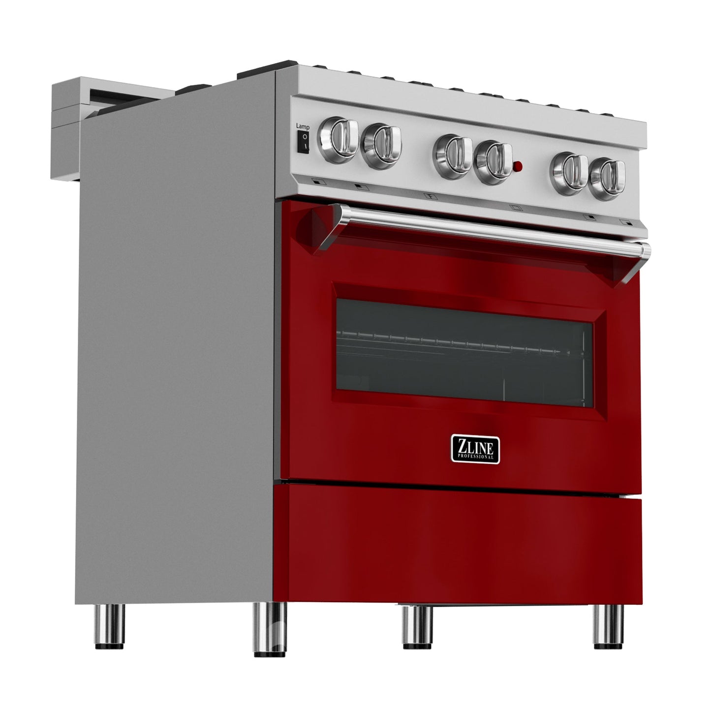 ZLINE 30 in. 4.0 cu. ft. Dual Fuel Range with Gas Stove and Electric Oven in All DuraSnow Stainless Steel with Color Door Options (RAS-SN-30)