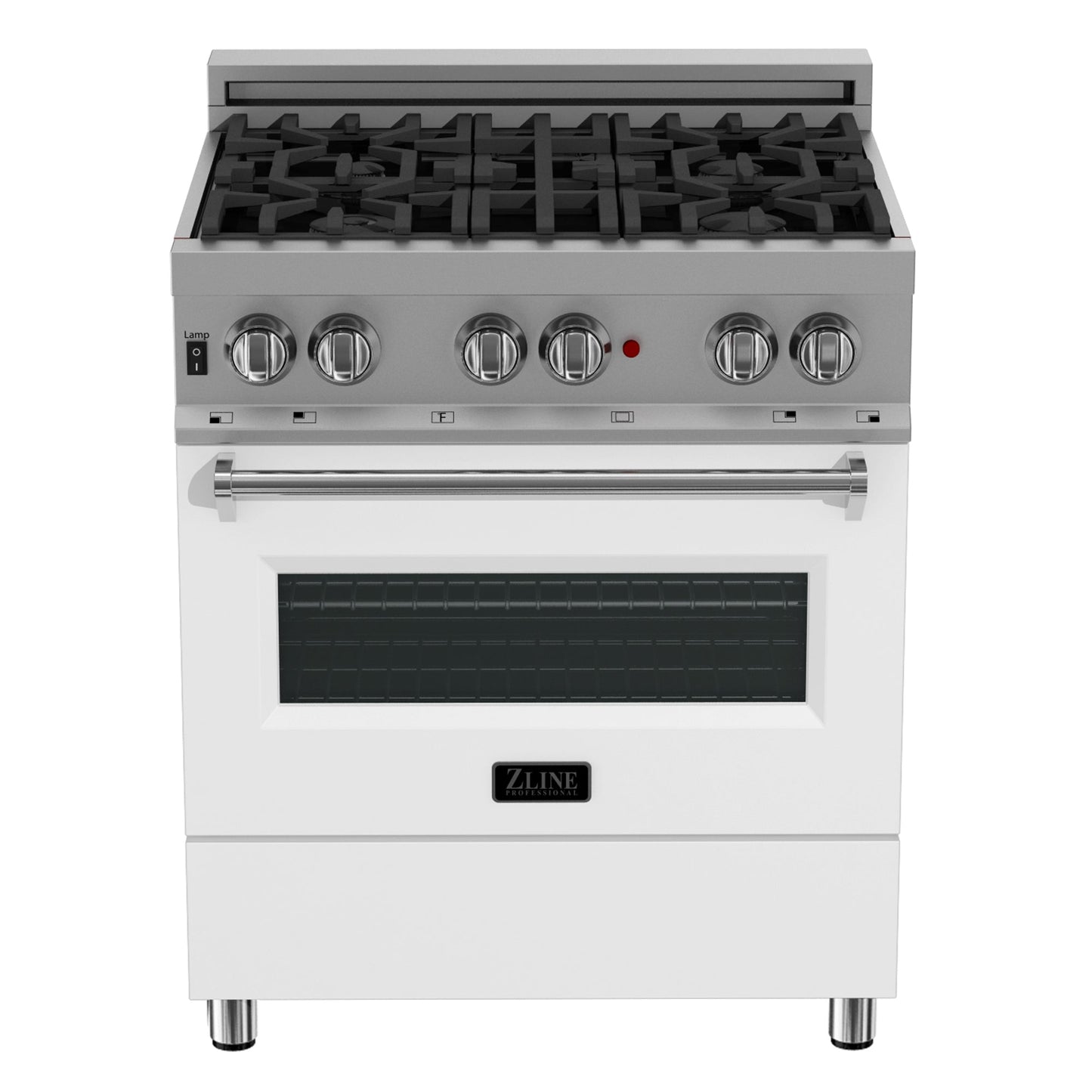 ZLINE 30 in. 4.0 cu. ft. Dual Fuel Range with Gas Stove and Electric Oven in All DuraSnow Stainless Steel with Color Door Options (RAS-SN-30)