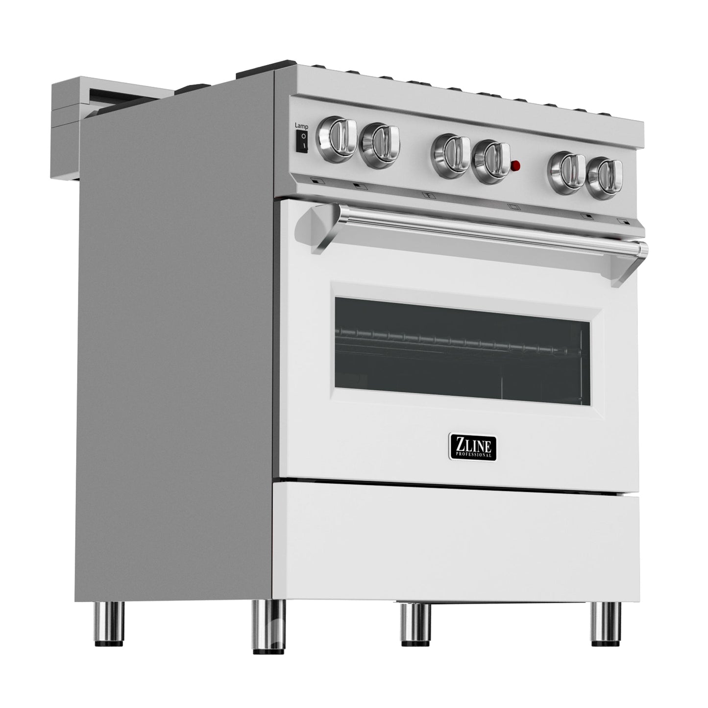 ZLINE 30 in. 4.0 cu. ft. Dual Fuel Range with Gas Stove and Electric Oven in All DuraSnow Stainless Steel with Color Door Options (RAS-SN-30)