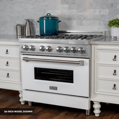 ZLINE 30 in. 4.0 cu. ft. Dual Fuel Range with Gas Stove and Electric Oven in All DuraSnow Stainless Steel with Color Door Options (RAS-SN-30)