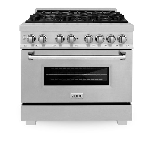 ZLINE 36 in. 4.6 cu. ft. Legacy Dual Fuel Range with 6 Burner Gas Cooktop and Electric Convection Oven