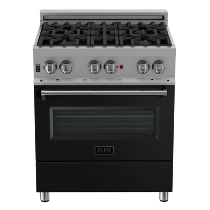 ZLINE 30 in. 4.0 cu. ft. Dual Fuel Range with Gas Stove and Electric Oven in All DuraSnow Stainless Steel with Color Door Options (RAS-SN-30)