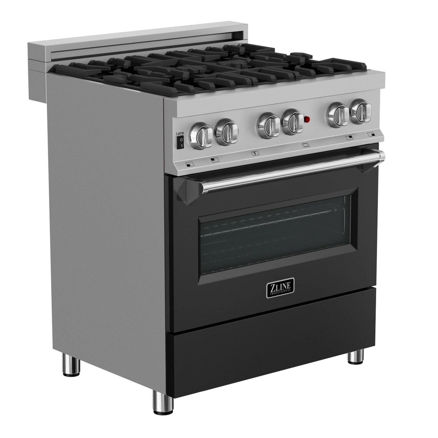 ZLINE 30 in. 4.0 cu. ft. Dual Fuel Range with Gas Stove and Electric Oven in All DuraSnow Stainless Steel with Color Door Options (RAS-SN-30)