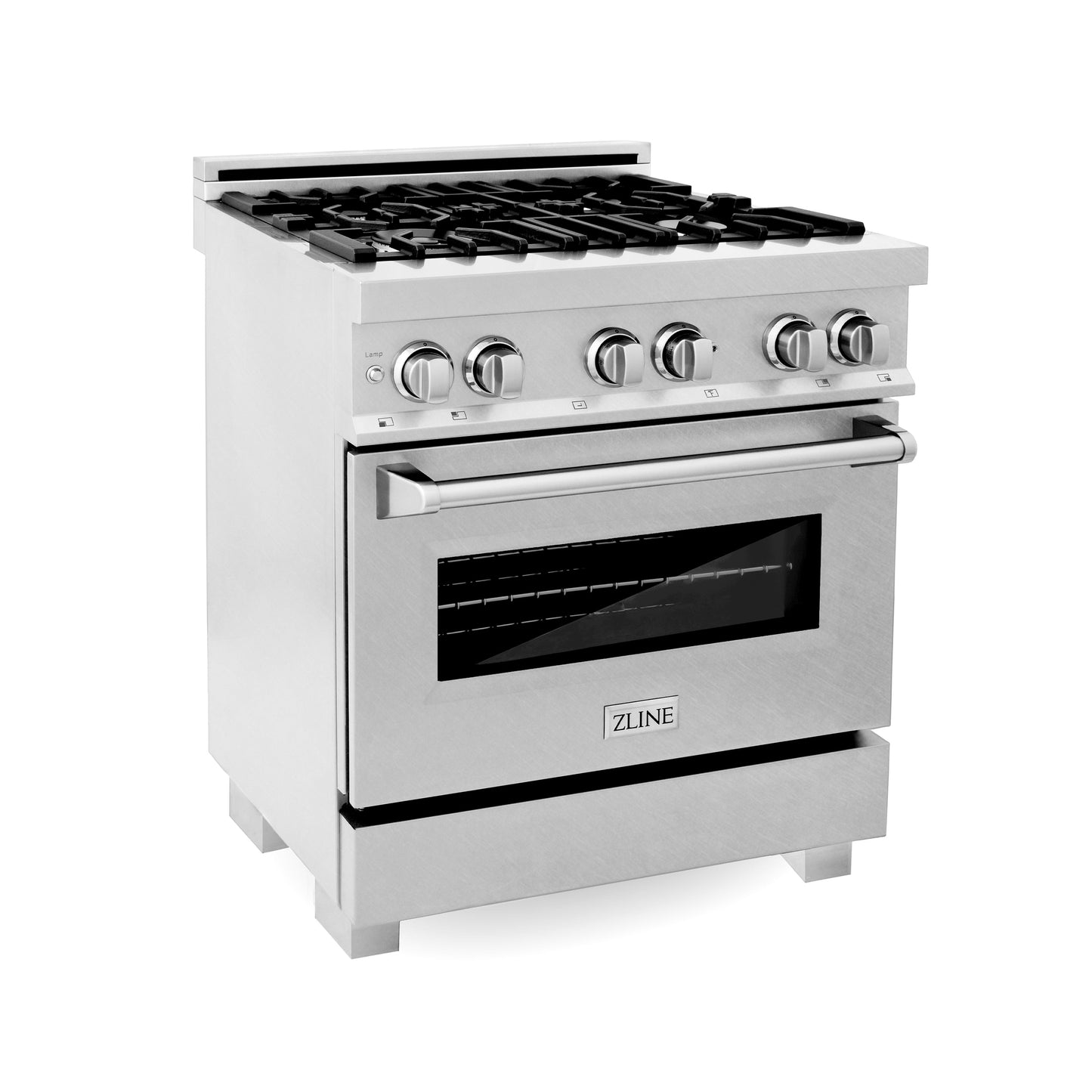 ZLINE 30 in. 4.0 cu. ft. Dual Fuel Range with Gas Stove and Electric Oven in All DuraSnow Stainless Steel with Color Door Options (RAS-SN-30)