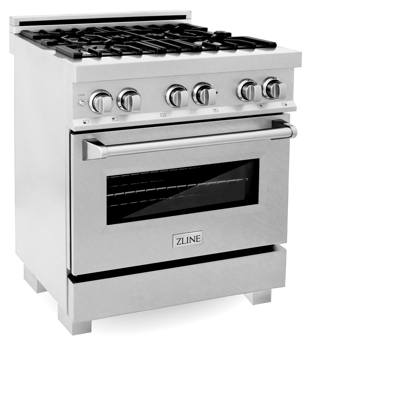 ZLINE 30 in. 4.0 cu. ft. Dual Fuel Range with Gas Stove and Electric Oven in All DuraSnow Stainless Steel with Color Door Options (RAS-SN-30)