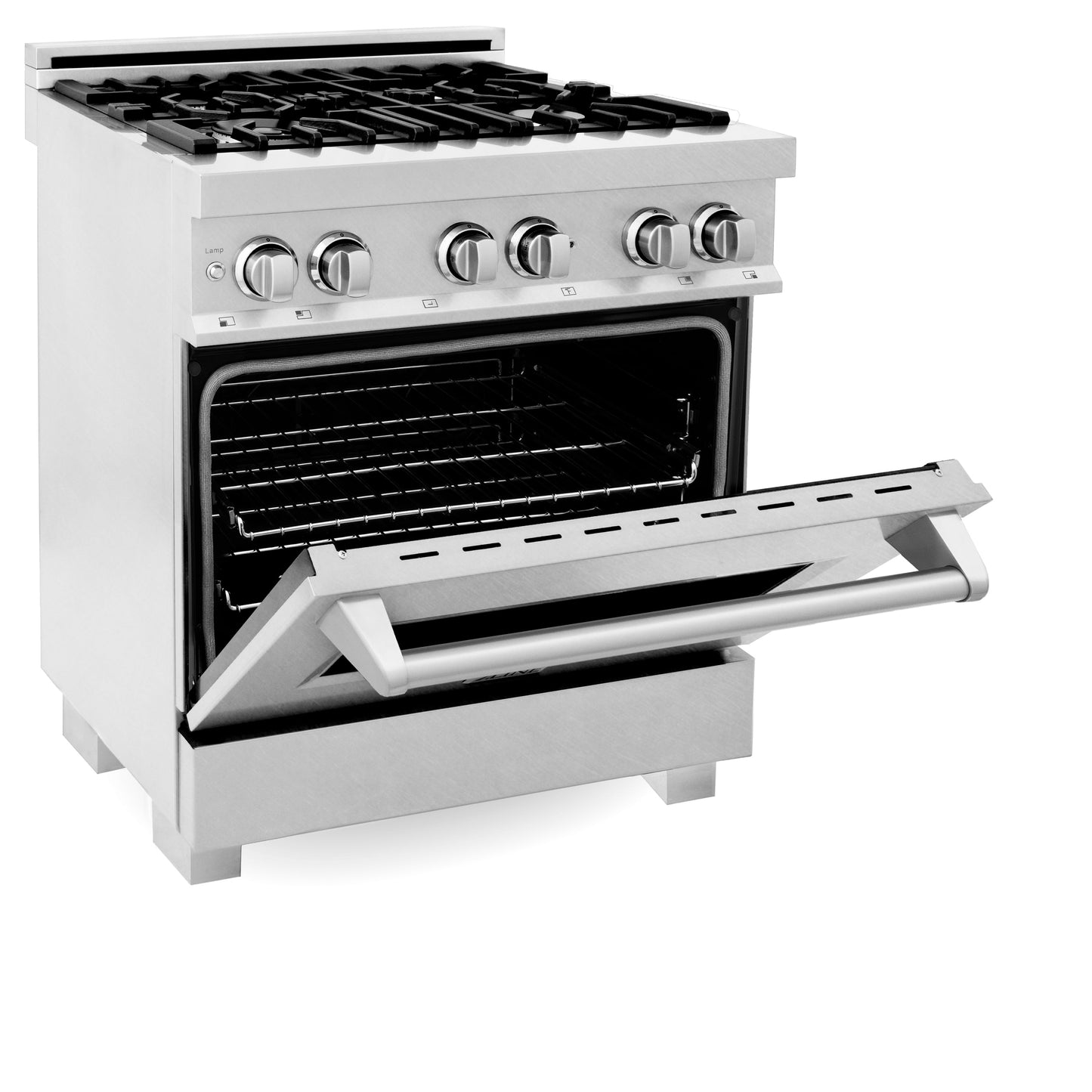 ZLINE 30 in. 4.0 cu. ft. Dual Fuel Range with Gas Stove and Electric Oven in All DuraSnow Stainless Steel with Color Door Options (RAS-SN-30)