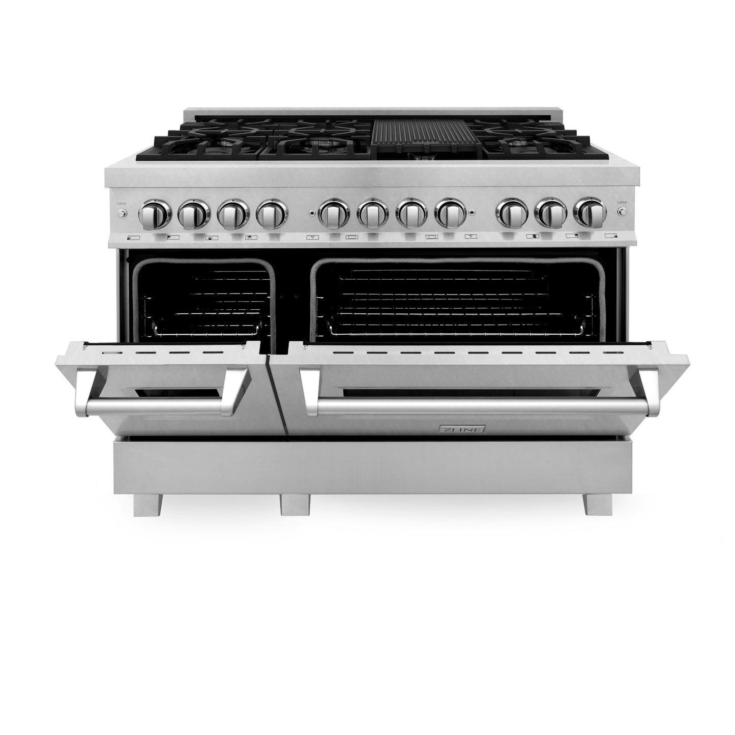 ZLINE 48 in. 6.0 cu. ft. Legacy Dual Fuel Range with 7 Burner Gas Cooktop and 2 Electric Ovens in Stainless Steel