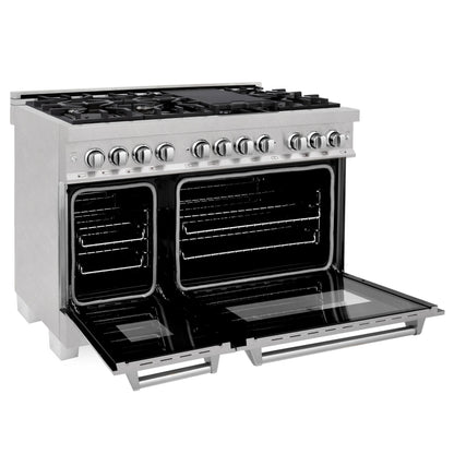 ZLINE 48 in. 6.0 cu. ft. Legacy Dual Fuel Range with 7 Burner Gas Cooktop and 2 Electric Ovens in Stainless Steel