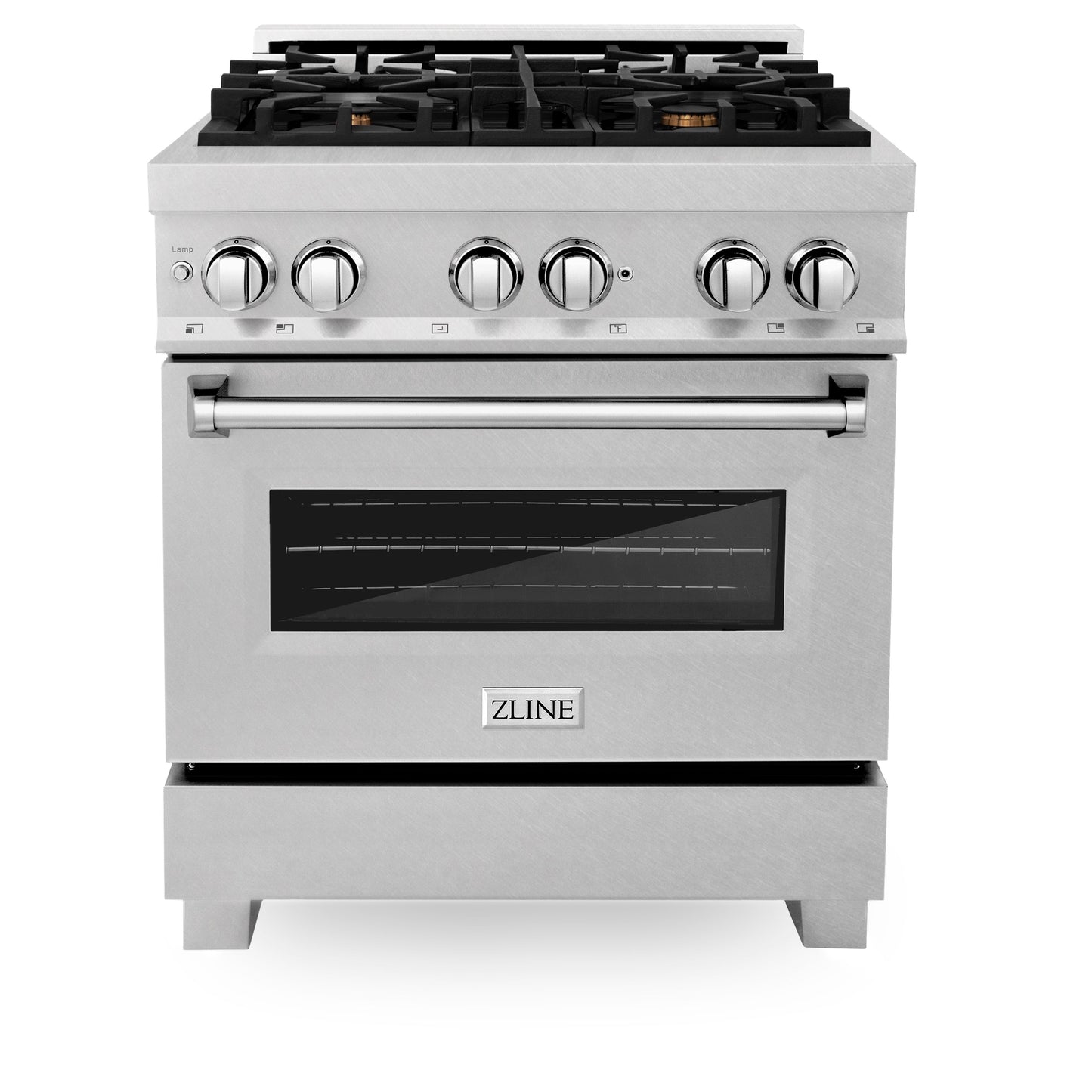 ZLINE 30 in. 4.0 cu. ft. Dual Fuel Range with Gas Stove and Electric Oven in All DuraSnow Stainless Steel with Color Door Options (RAS-SN-30)