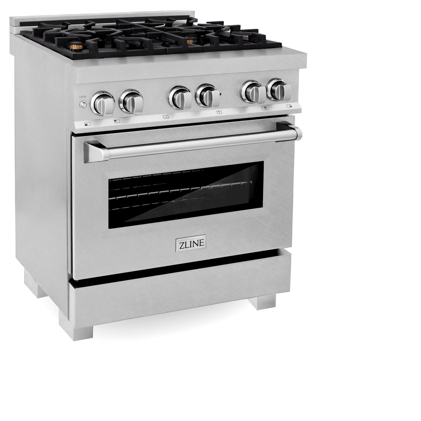 ZLINE 30 in. 4.0 cu. ft. Dual Fuel Range with Gas Stove and Electric Oven in All DuraSnow Stainless Steel with Color Door Options (RAS-SN-30)