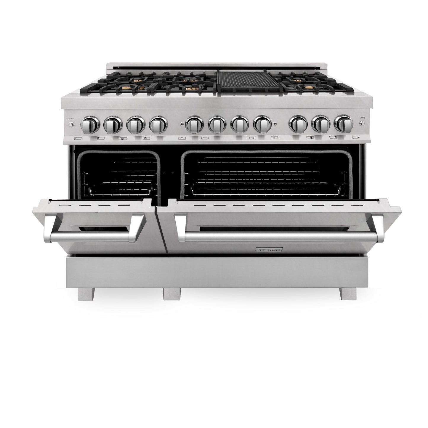 ZLINE 48 in. 6.0 cu. ft. Legacy Dual Fuel Range with 7 Burner Gas Cooktop and 2 Electric Ovens in Stainless Steel