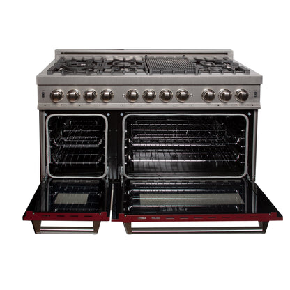 ZLINE 48 in. 6.0 cu. ft. Legacy Dual Fuel Range with 7 Burner Gas Cooktop and 2 Electric Ovens in Stainless Steel