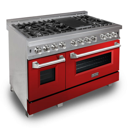 ZLINE 48 in. 6.0 cu. ft. Legacy Dual Fuel Range with 7 Burner Gas Cooktop and 2 Electric Ovens in Stainless Steel