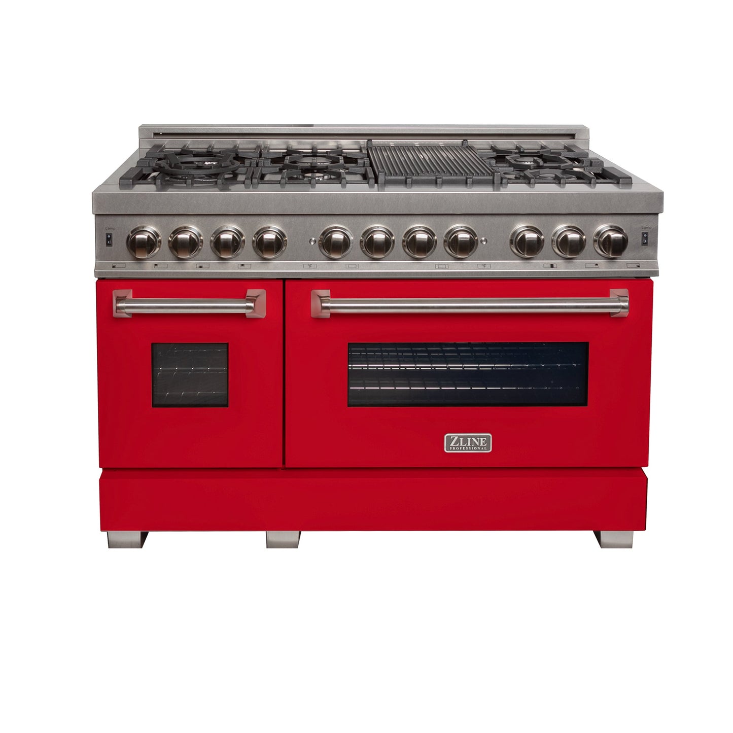 ZLINE 48 in. 6.0 cu. ft. Legacy Dual Fuel Range with 7 Burner Gas Cooktop and 2 Electric Ovens in Stainless Steel