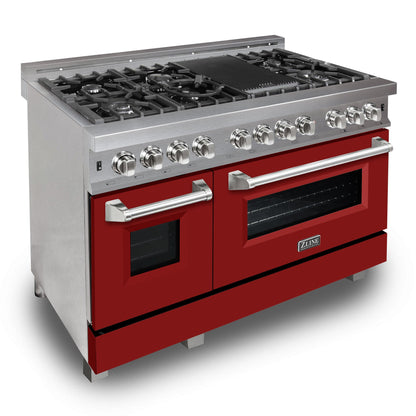 ZLINE 48 in. 6.0 cu. ft. Legacy Dual Fuel Range with 7 Burner Gas Cooktop and 2 Electric Ovens in Stainless Steel