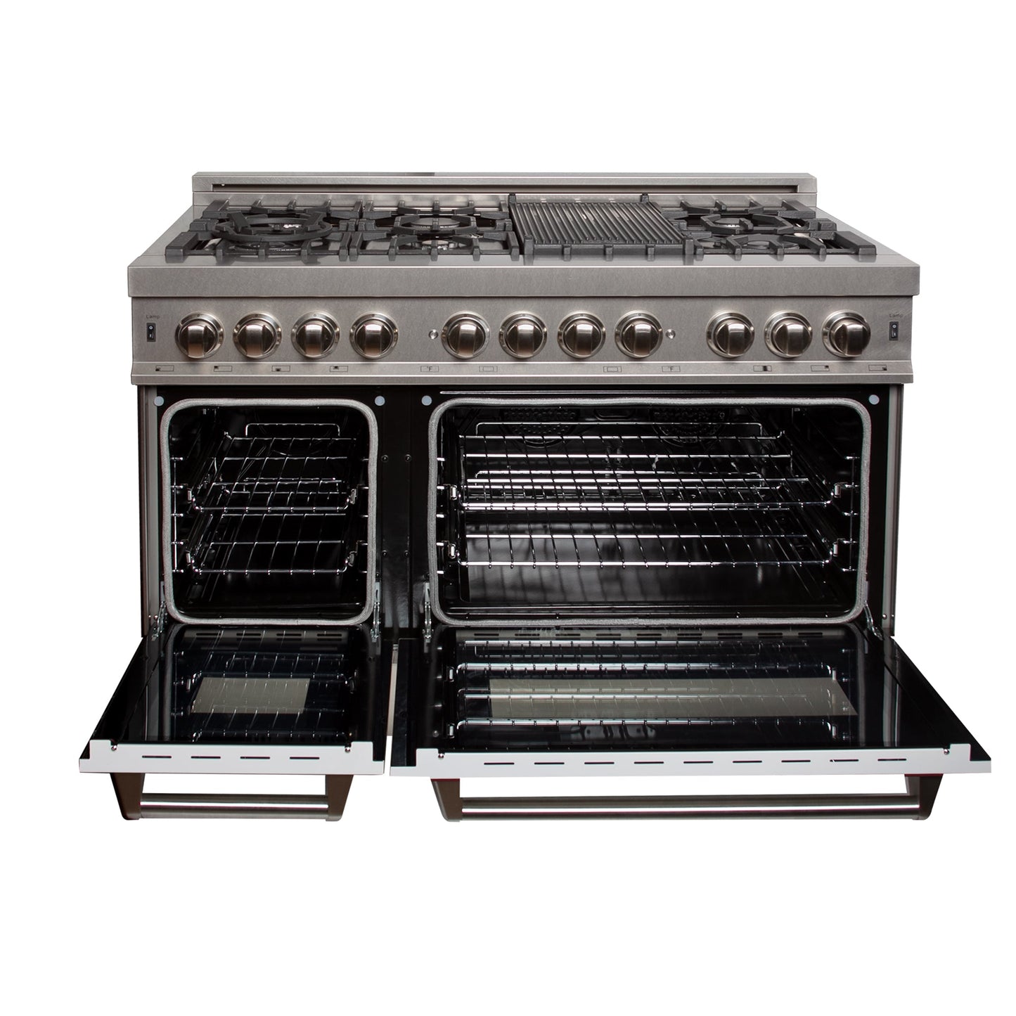 ZLINE 48 in. 6.0 cu. ft. Legacy Dual Fuel Range with 7 Burner Gas Cooktop and 2 Electric Ovens in Stainless Steel