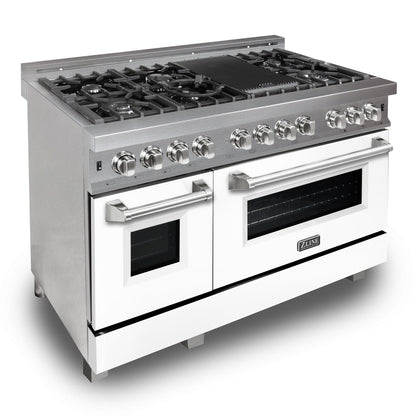 ZLINE 48 in. 6.0 cu. ft. Legacy Dual Fuel Range with 7 Burner Gas Cooktop and 2 Electric Ovens in Stainless Steel